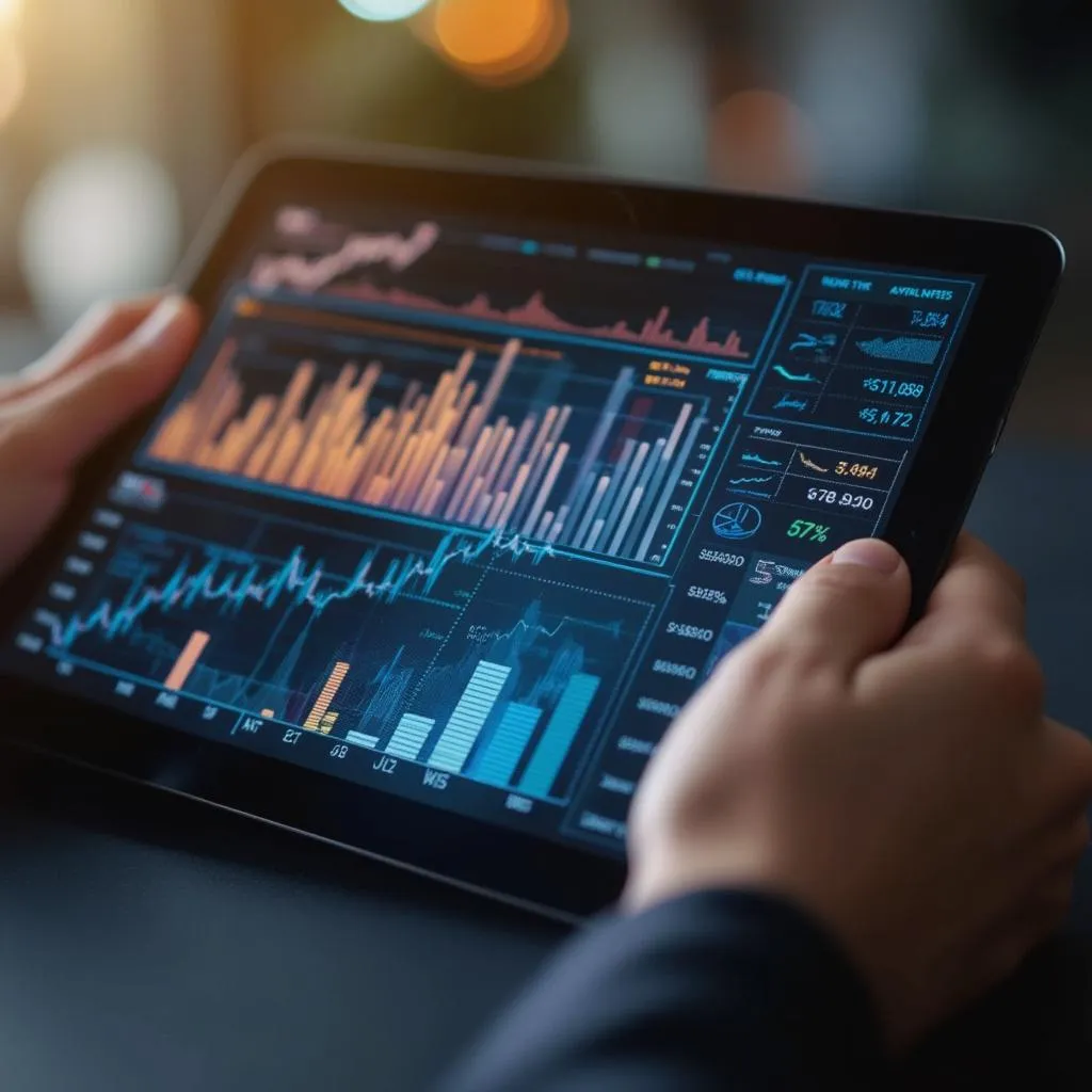 Inversores revisando gráficos en una tablet